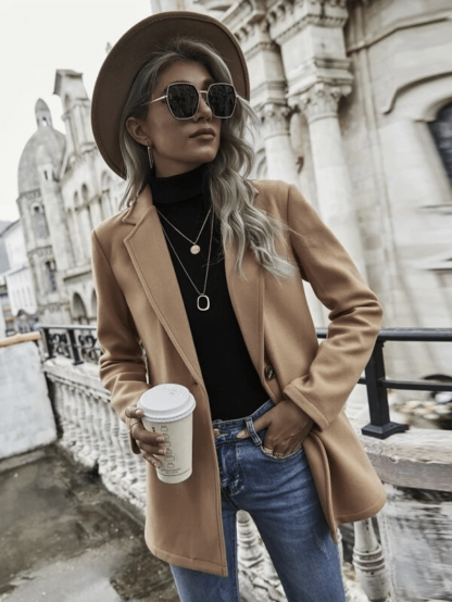 Blazer longo cor caramelo