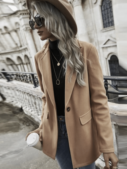Blazer longo cor caramelo - Image 3